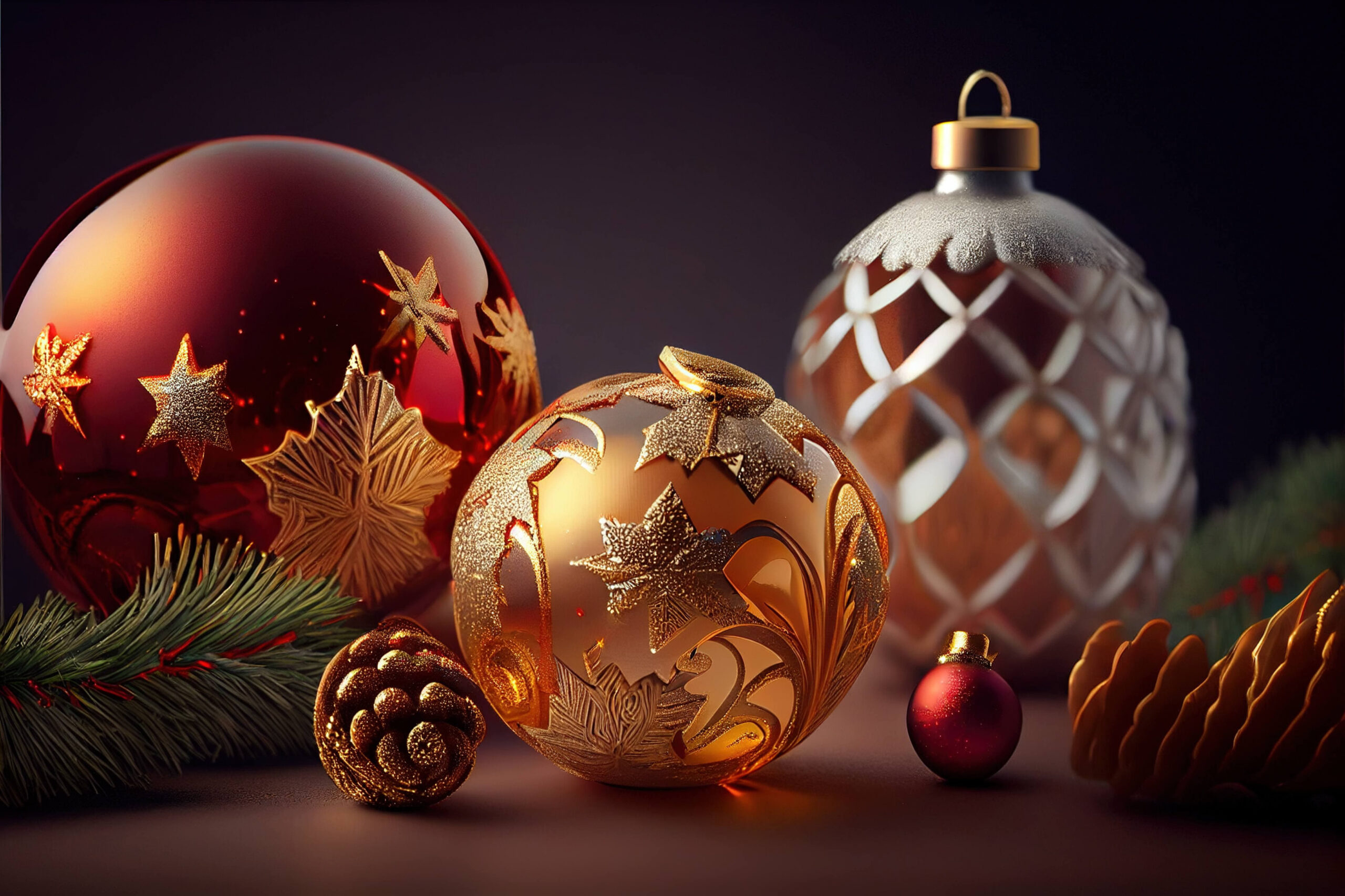 Christmas ornaments background wallpaper