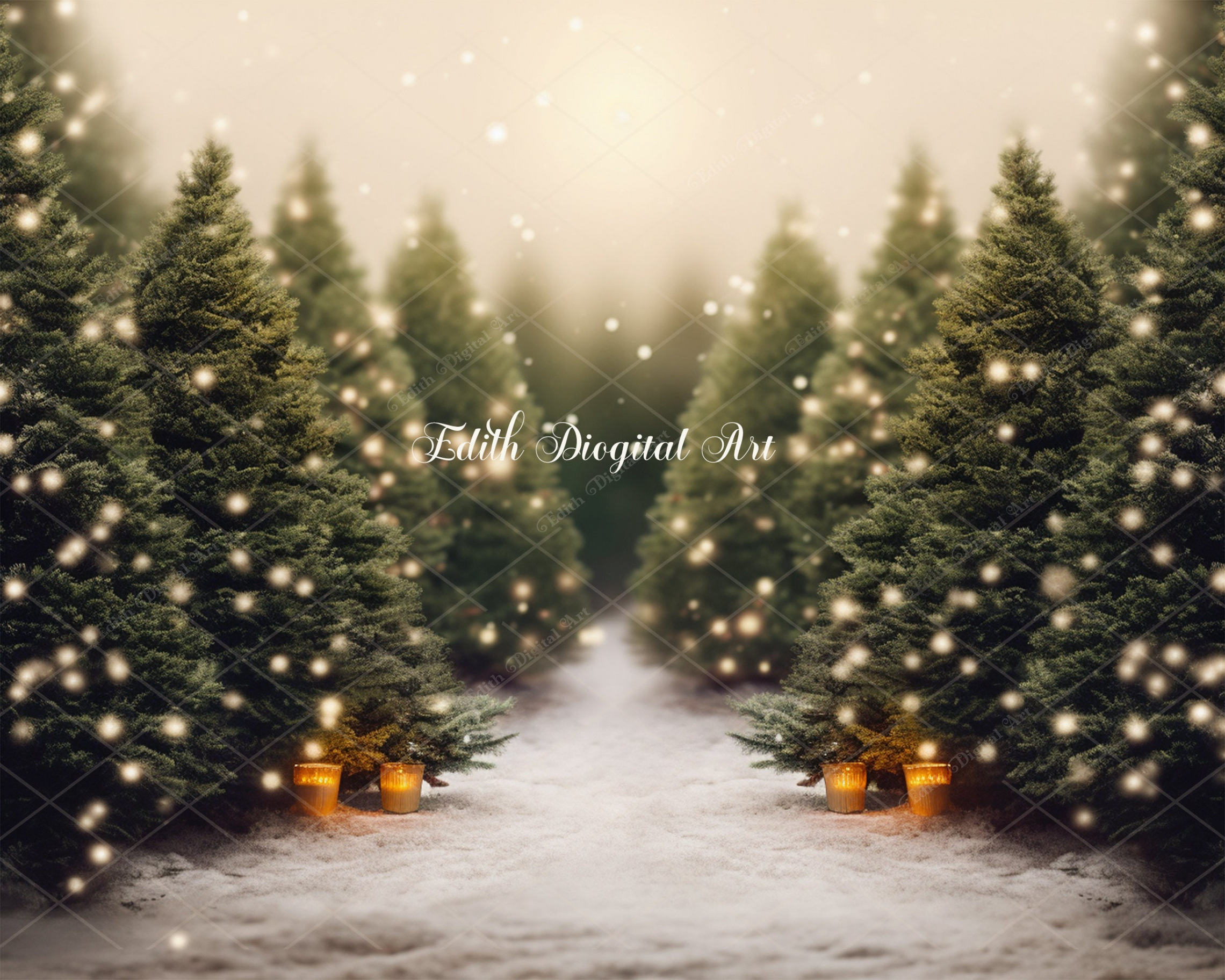 Christmas Tree Farm Photography Backdrop Digital, Tree Lot Printable  Background, Holiday Portrait Photo Studio Template, Outdoor Photoshoot