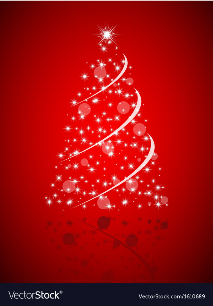 Christmas tree from stars on red background Vector Image