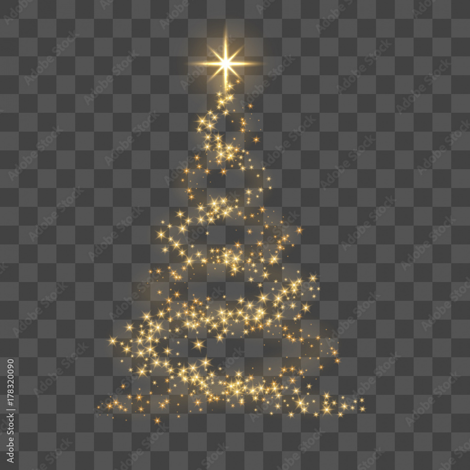 Christmas tree on transparent background