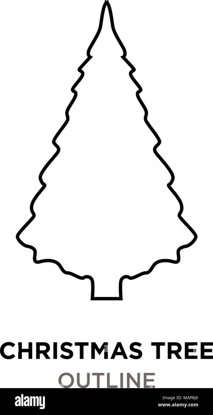 christmas tree outline images on white background Stock Vector