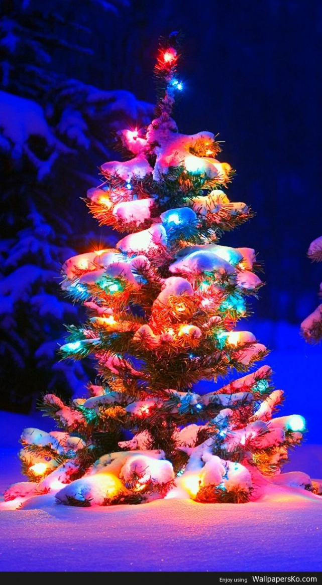 Christmas Tree Phone Wallpaper - http://wallpapersko