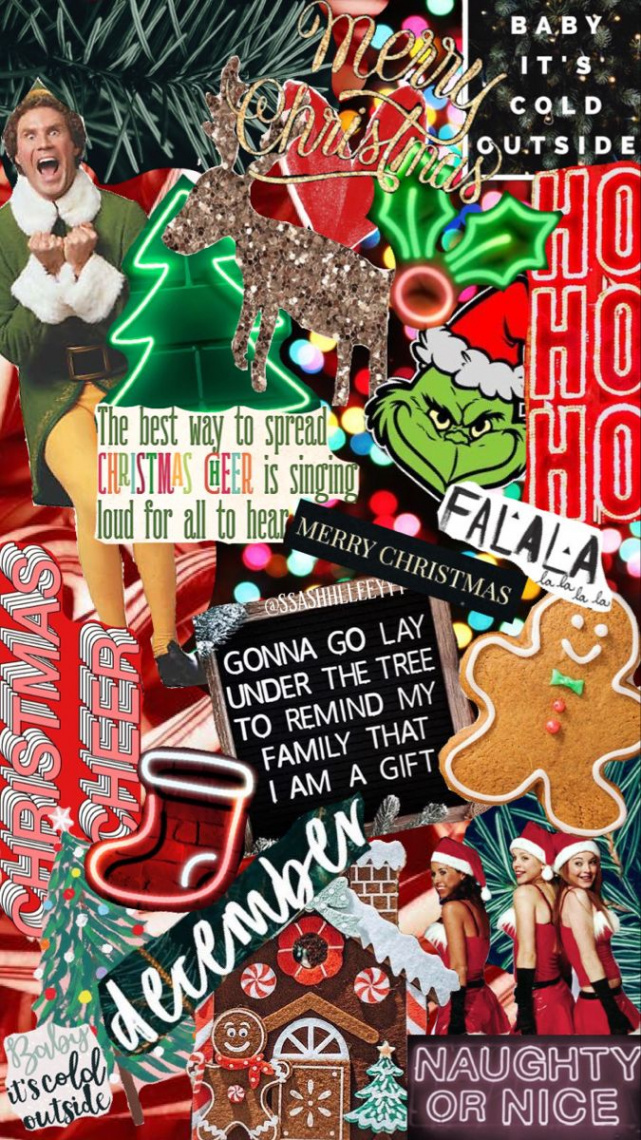 Christmas vsco collage  Wallpaper iphone christmas, Cute