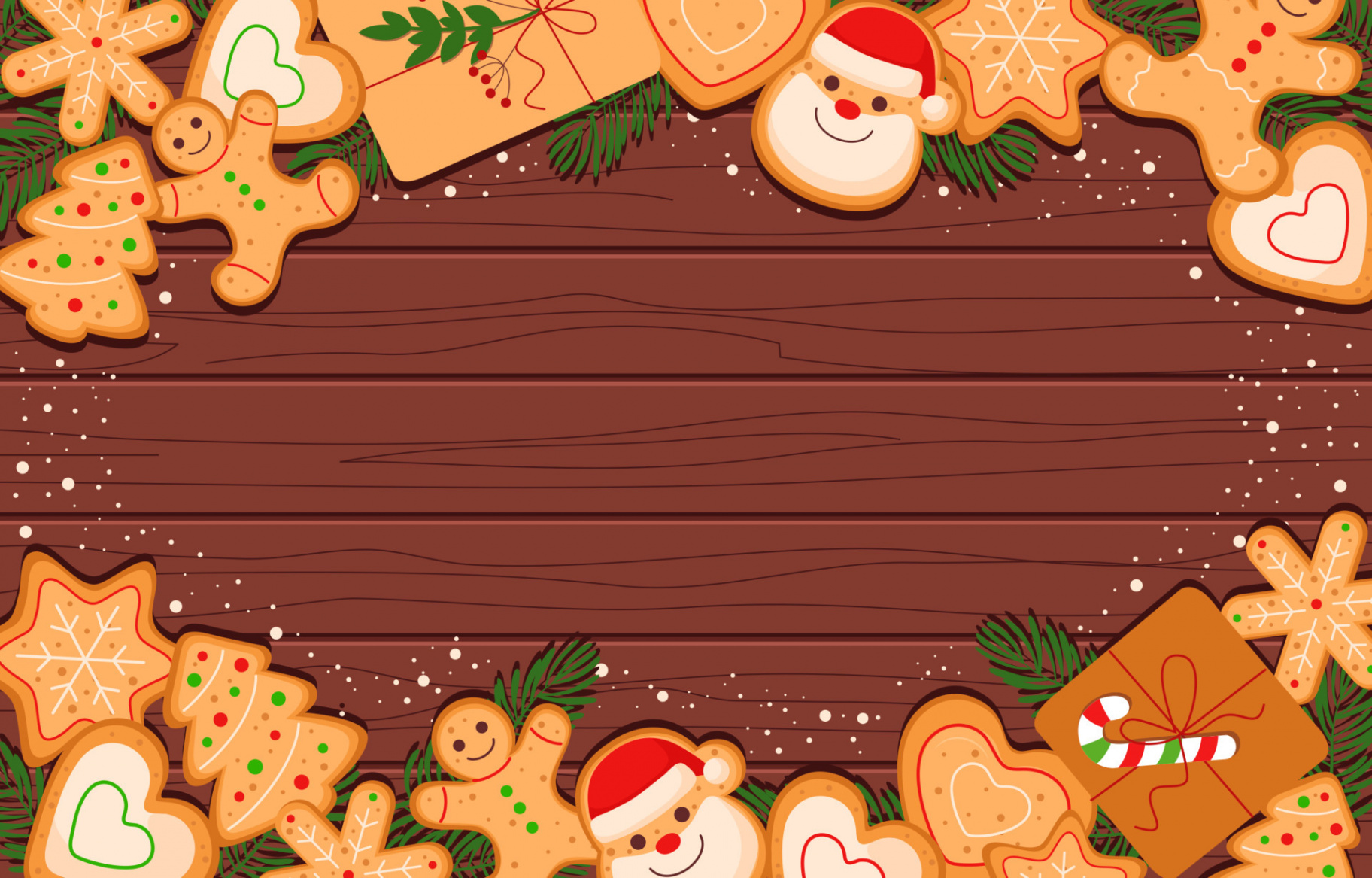 Cute Christmas Cookies Background  Vector Art at Vecteezy