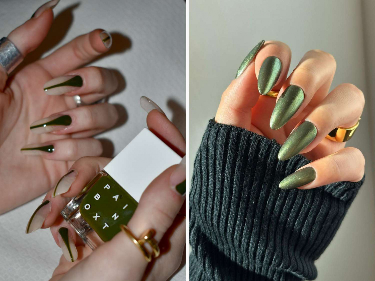 Dark Green Nail Ideas for Fall and Winter Manicures