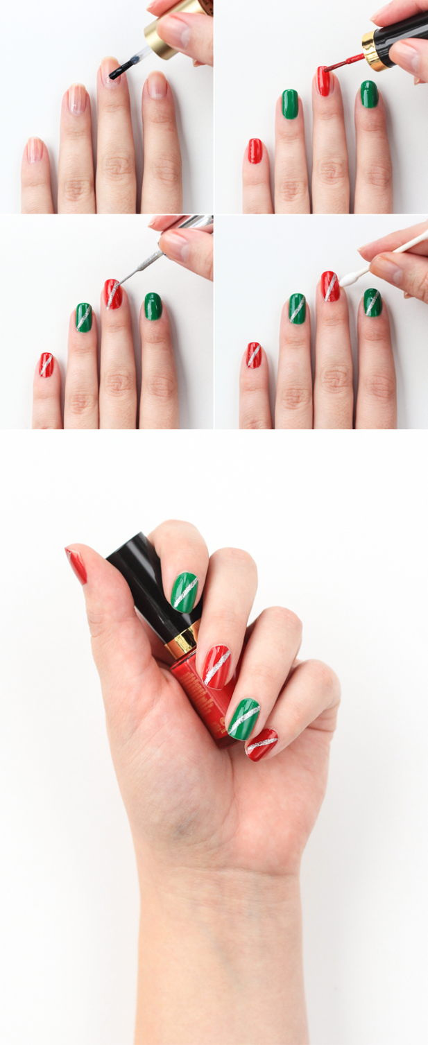 DIY Easy Holiday Manicure - The Crafted Life  Diy nails easy
