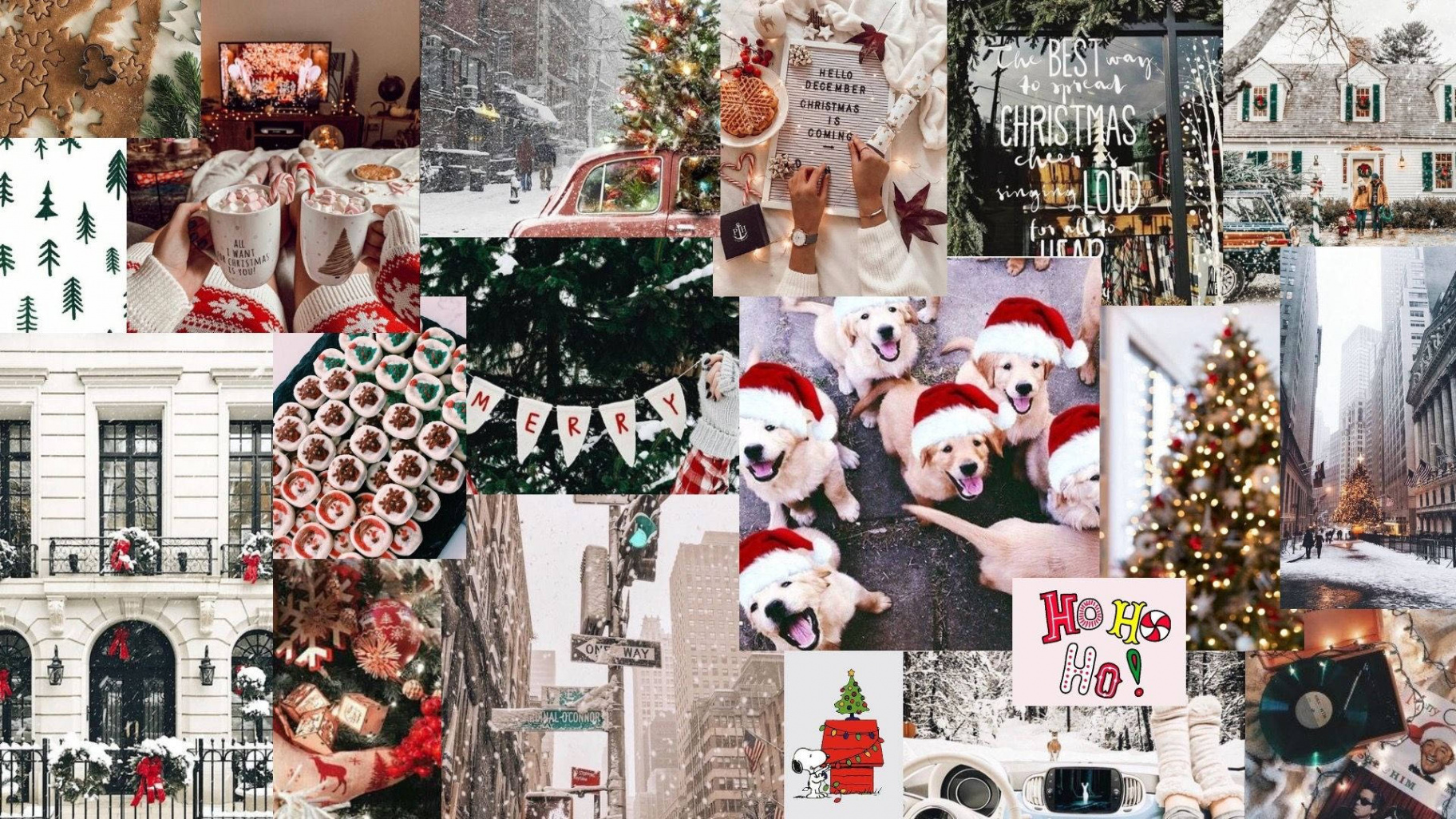 Download Christmas Collage With Pets Wallpaper  Wallpapers