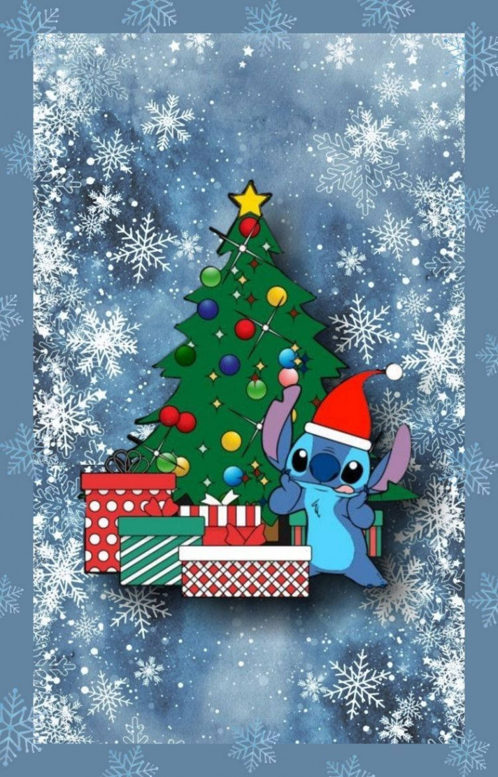 Download Christmas Stitch With A Christmas Tree Wallpaper