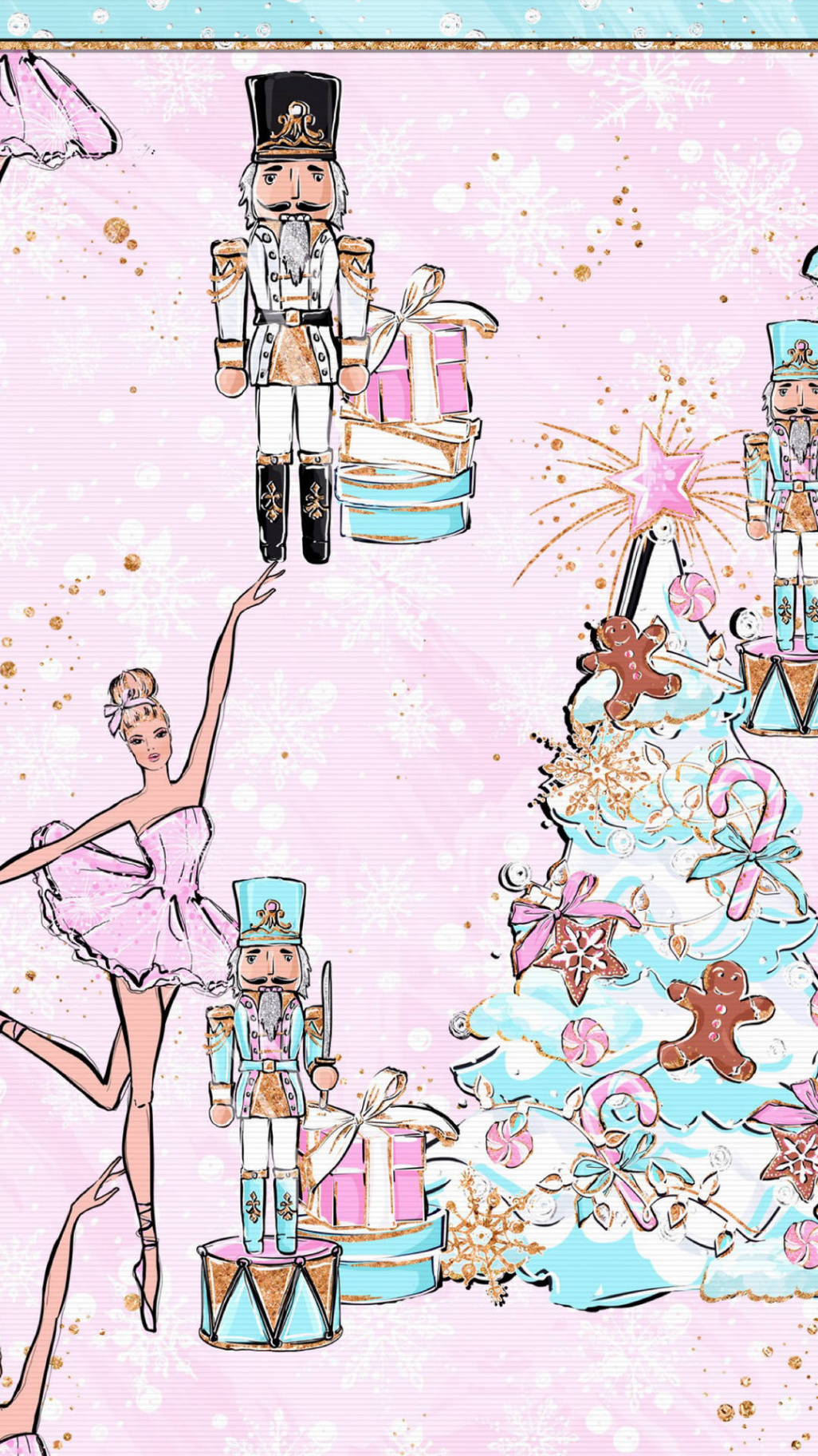Download Pink Ballerina Christmas Phone Wallpaper  Wallpapers