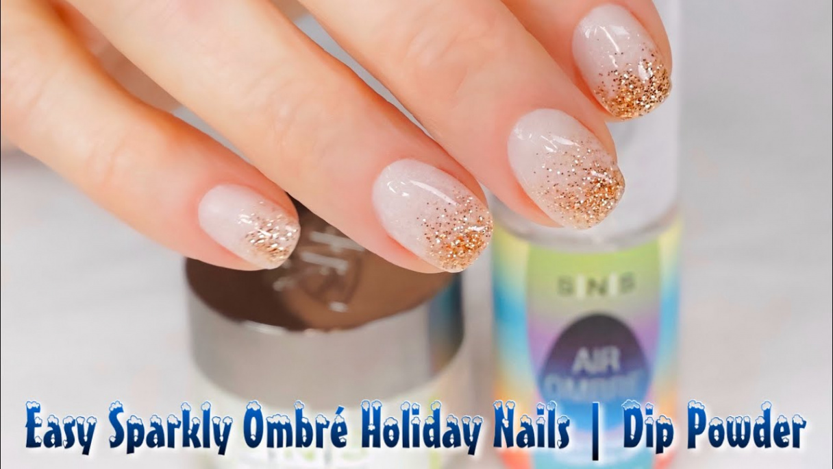 EASY SPARKLY OMBRÉ HOLIDAY NAILS  DIP POWDER - YouTube