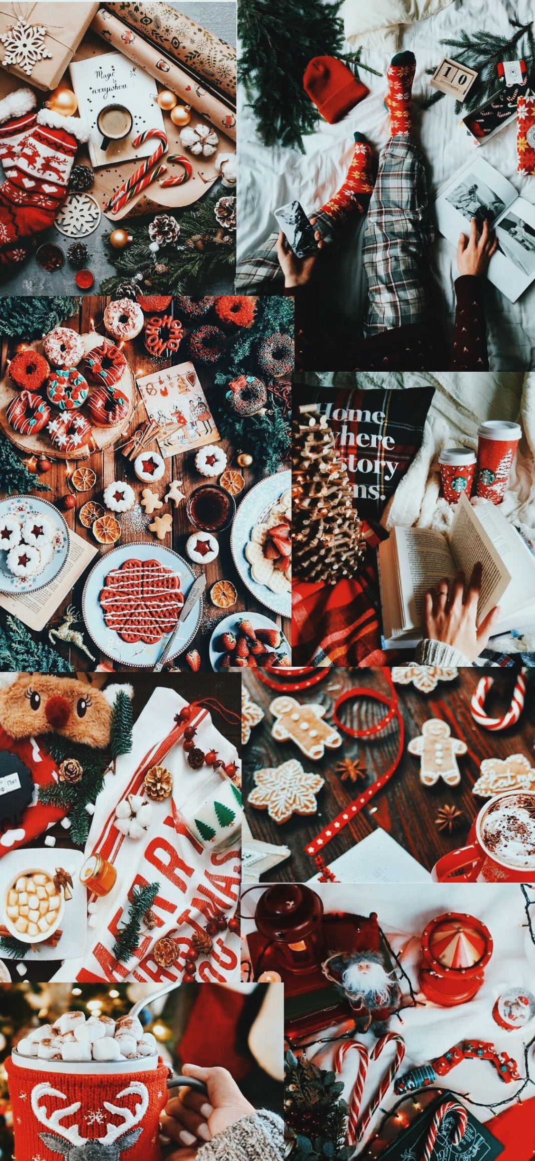 Festive Christmas Collage Wallpaper for Your Device
