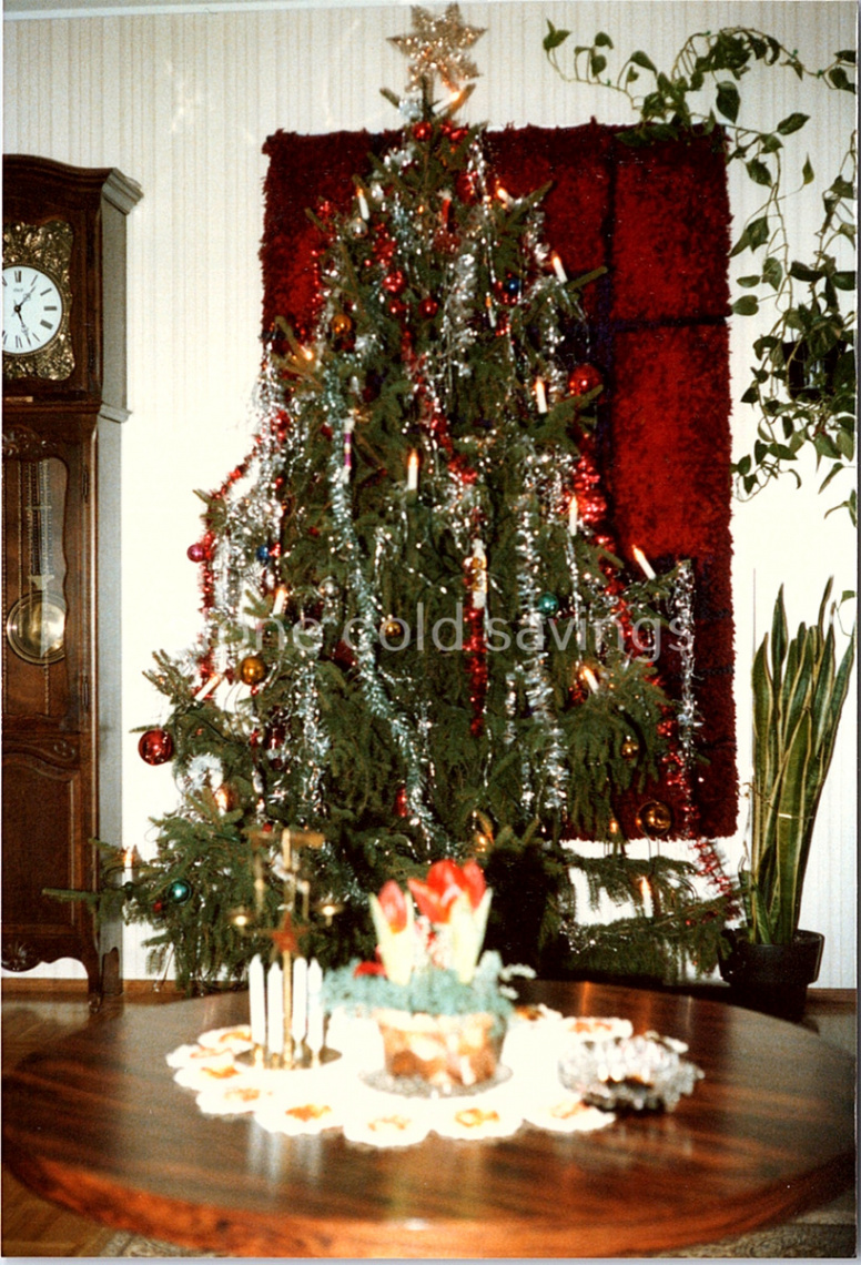 Found Photo - s s - Pretty Christmas Tree With Candles
