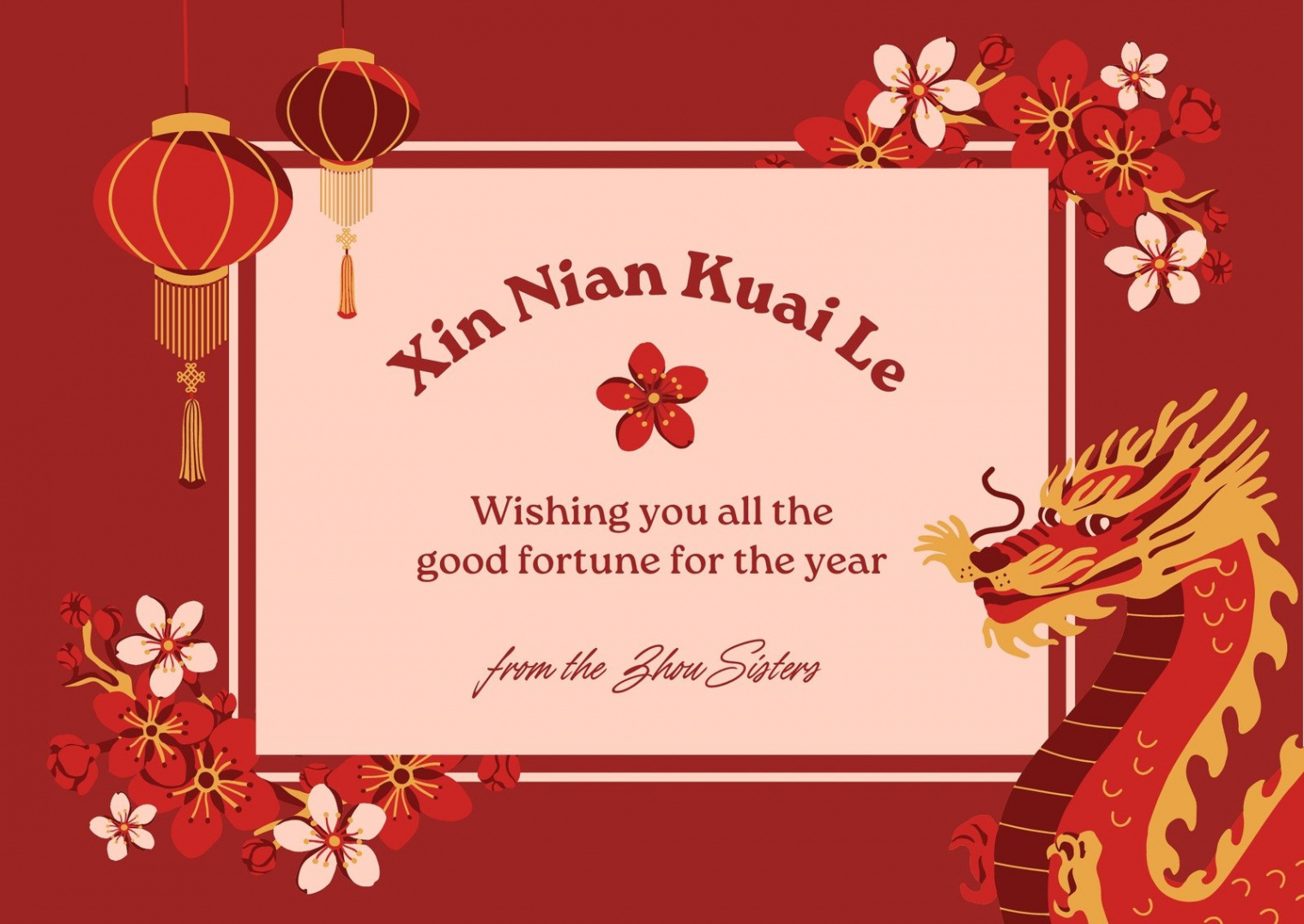 Free custom printable Lunar New Year card templates  Canva
