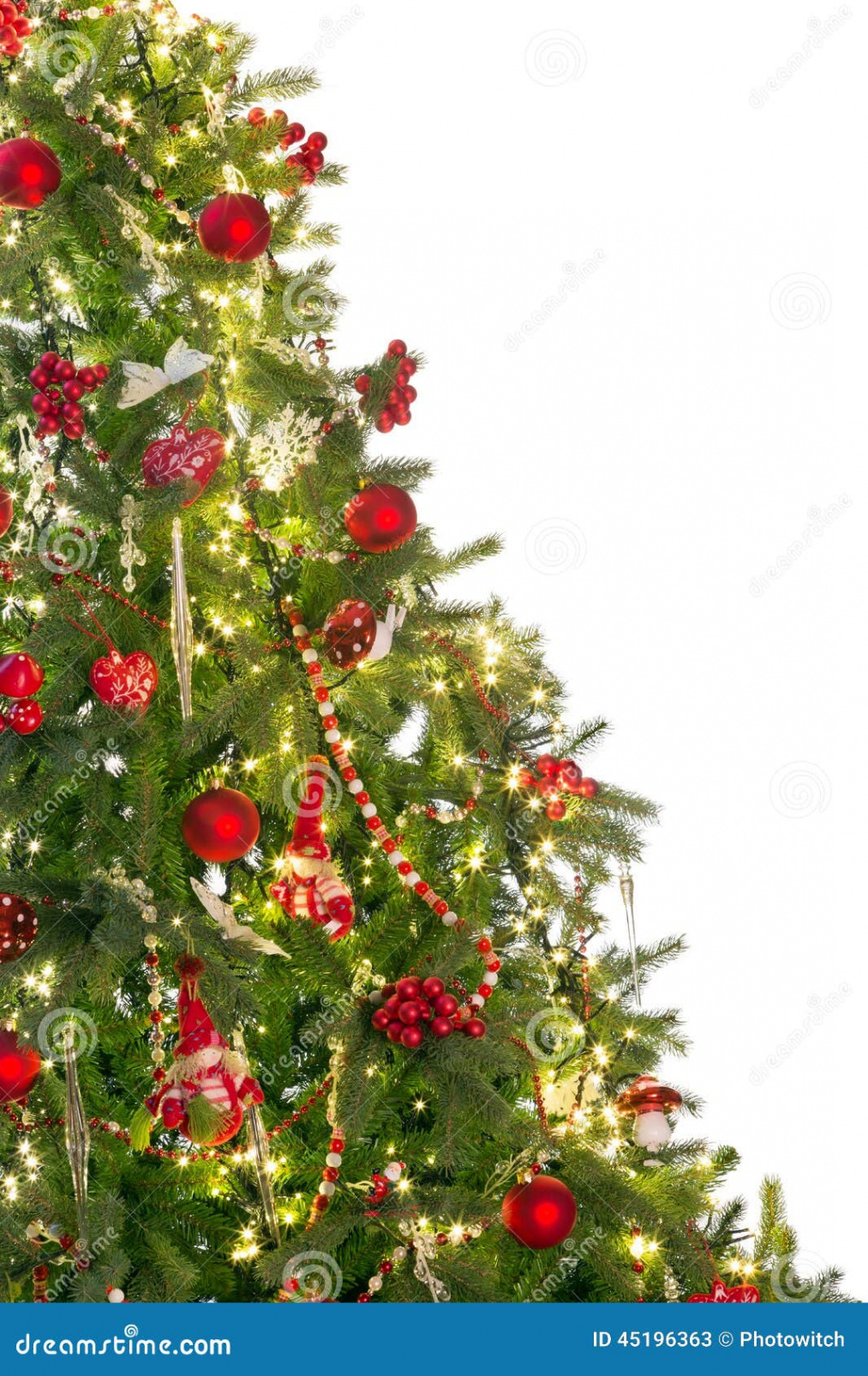 Half christmas tree stock image