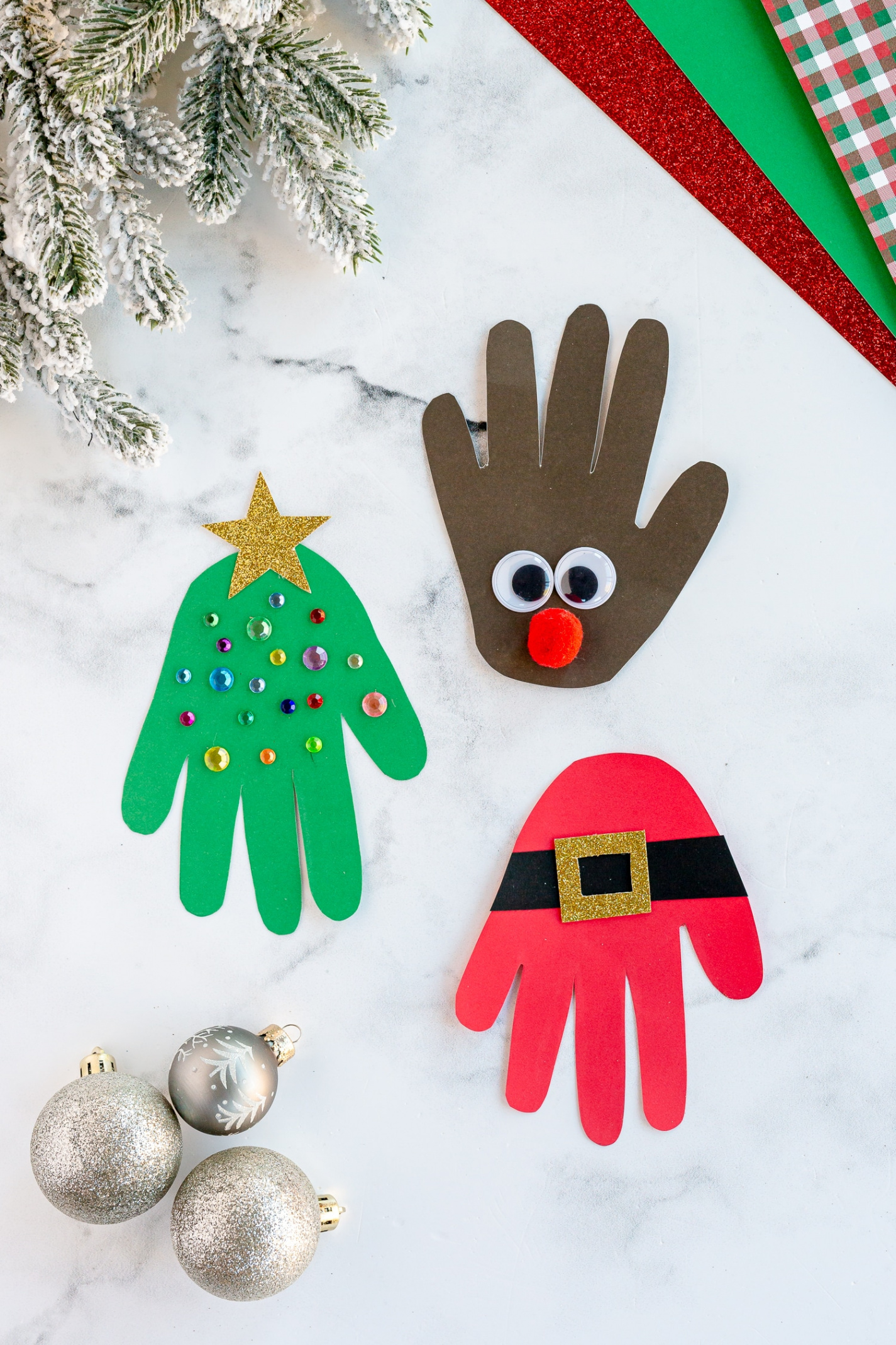 Handprint Christmas Crafts - Made To Be A Momma