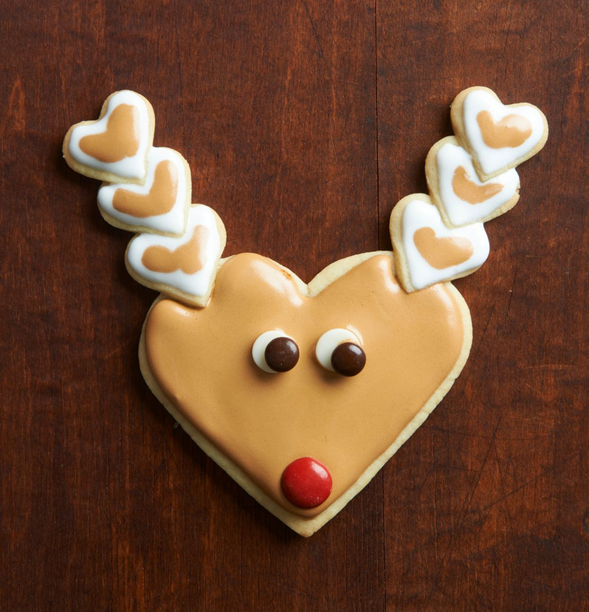 Heart-Shape Reindeer Sugar Cookies