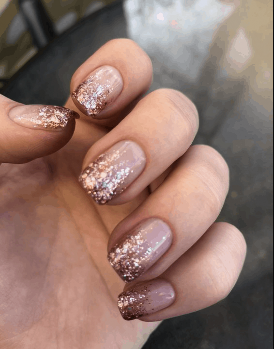 Holiday Nail Ideas for  - An Unblurred Lady  Gold glitter