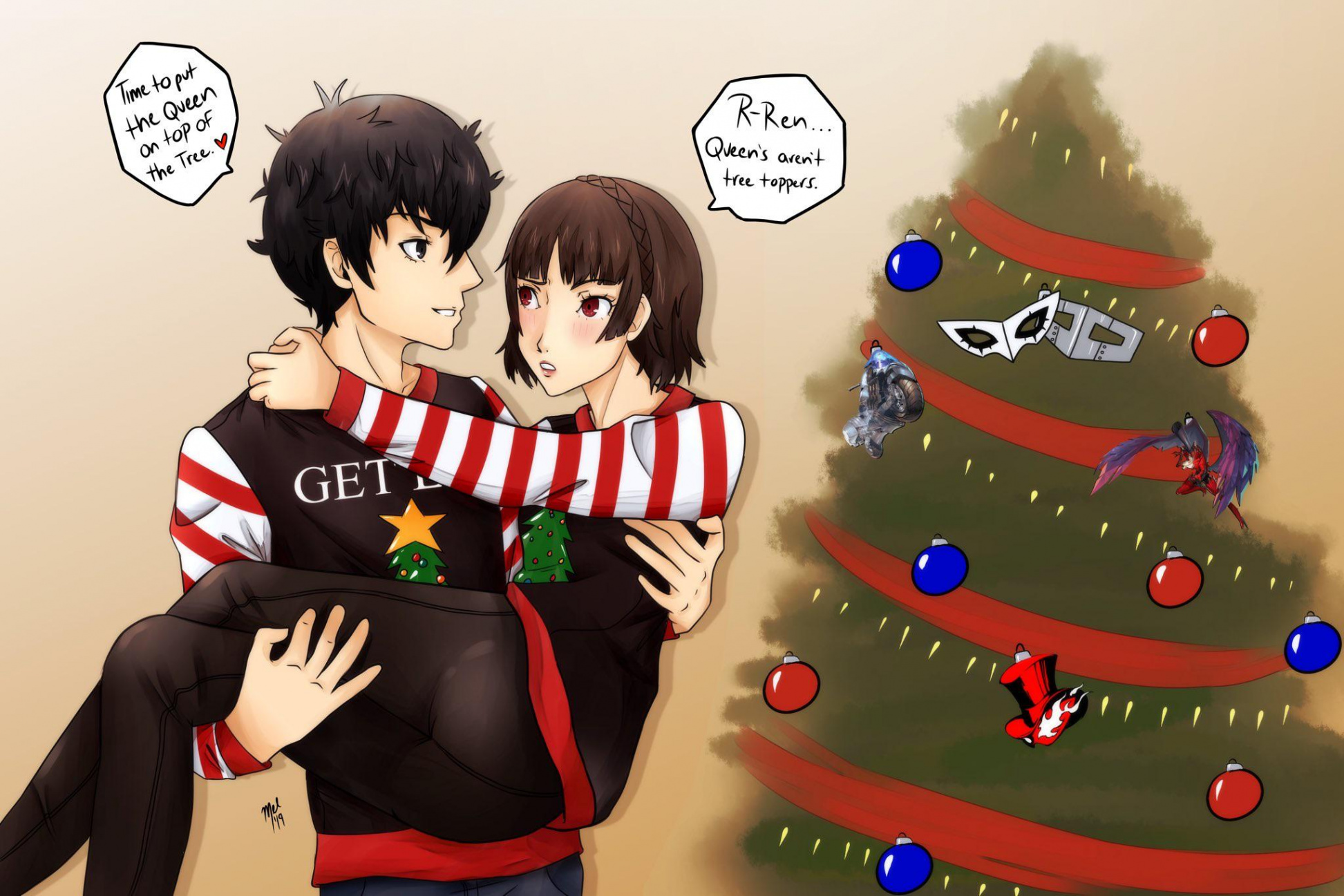 Joker and Queen set up the Christmas tree (melkechi) : r/Persona