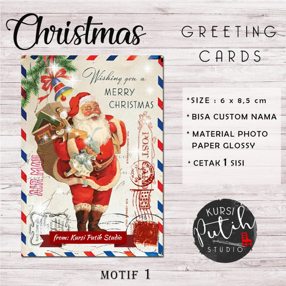 Jual Christmas Greeting Cards Kartu Ucapan Natal Vintage Retro