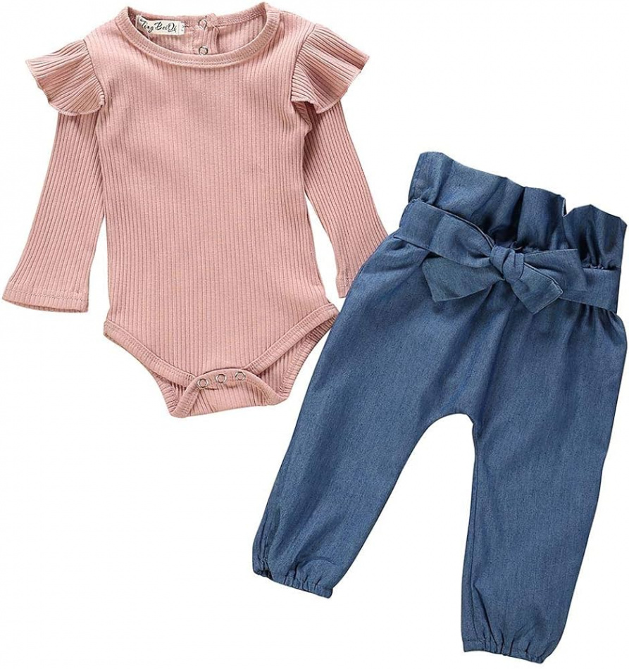 liaddkv Baby N Baby Set Jeans Bodysuit + Denim Outfits Romper