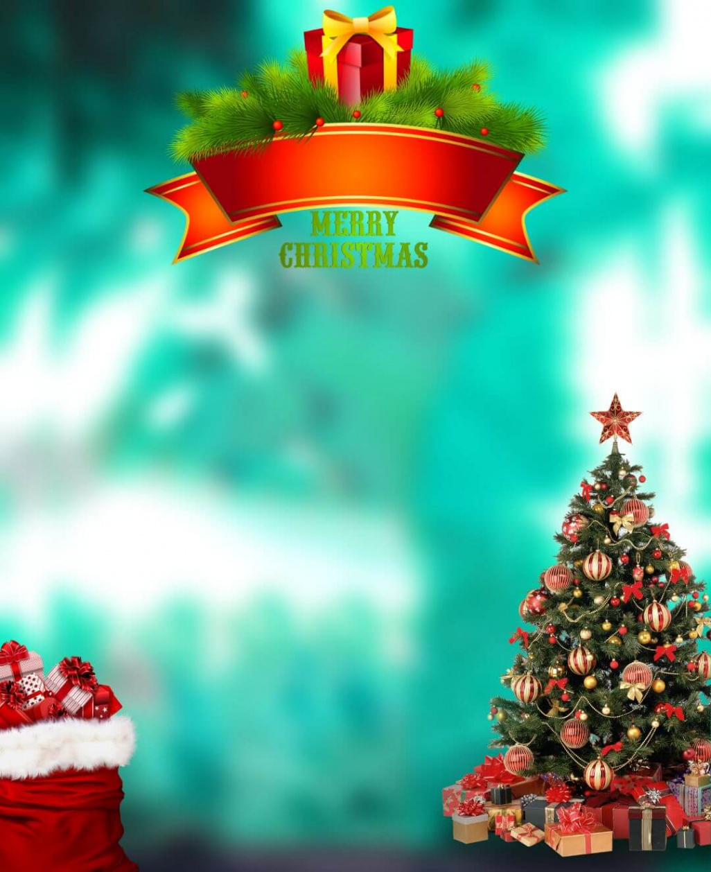 Merry Christmas Tree Background Photo Editing Image