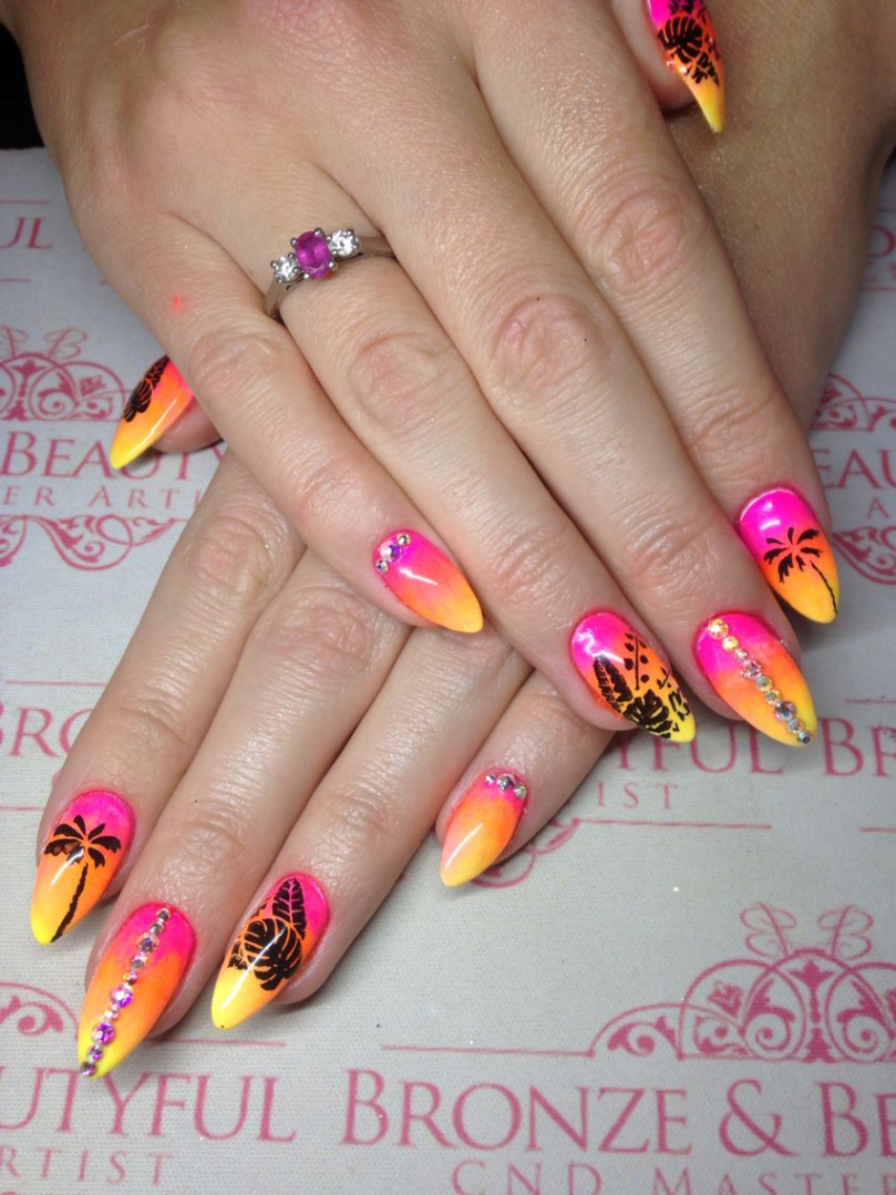 Neon Lecentè Holiday Ombré Nails  Ombre nails, Palm tree nails, Nails