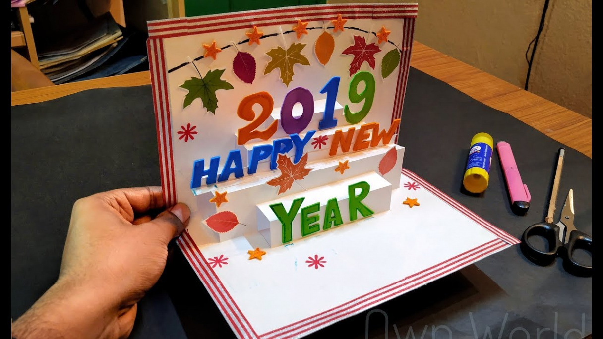 New year greeting card How to make d greeting card for New yearPaper  greeting card