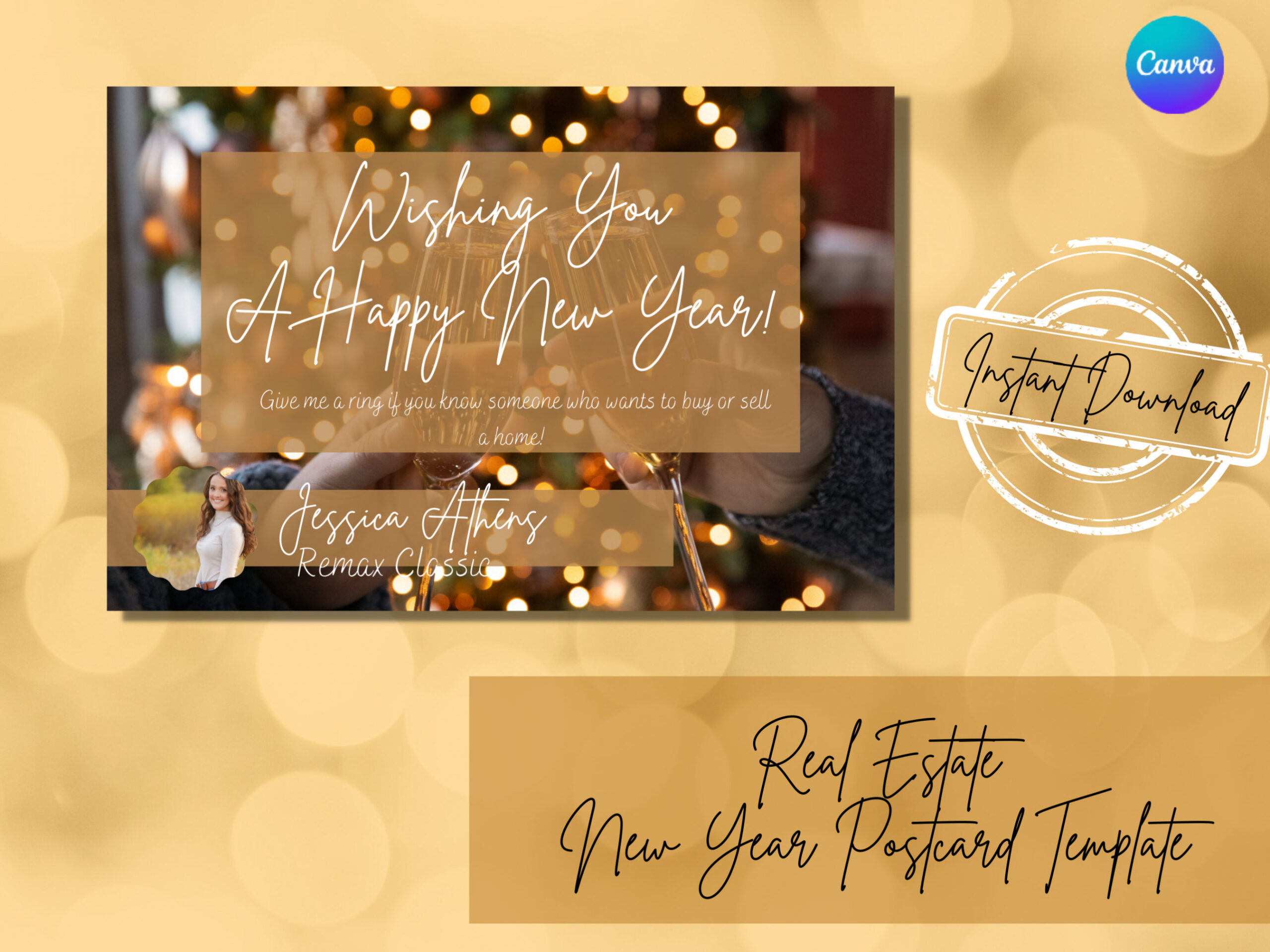 New Year Real Estate Post Card Template Realtor New Year Marketing