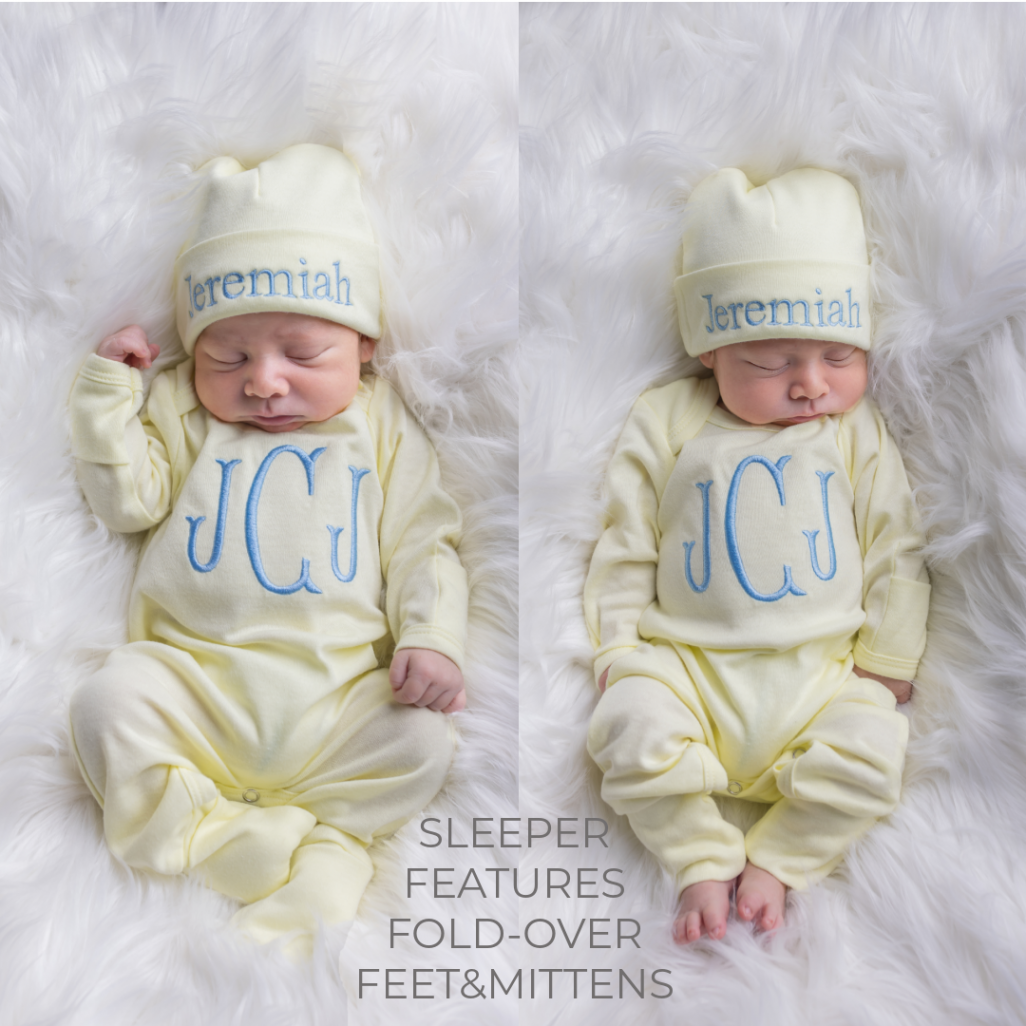 Newborn Baby Boy Outfit - Yellow – Junie Grace