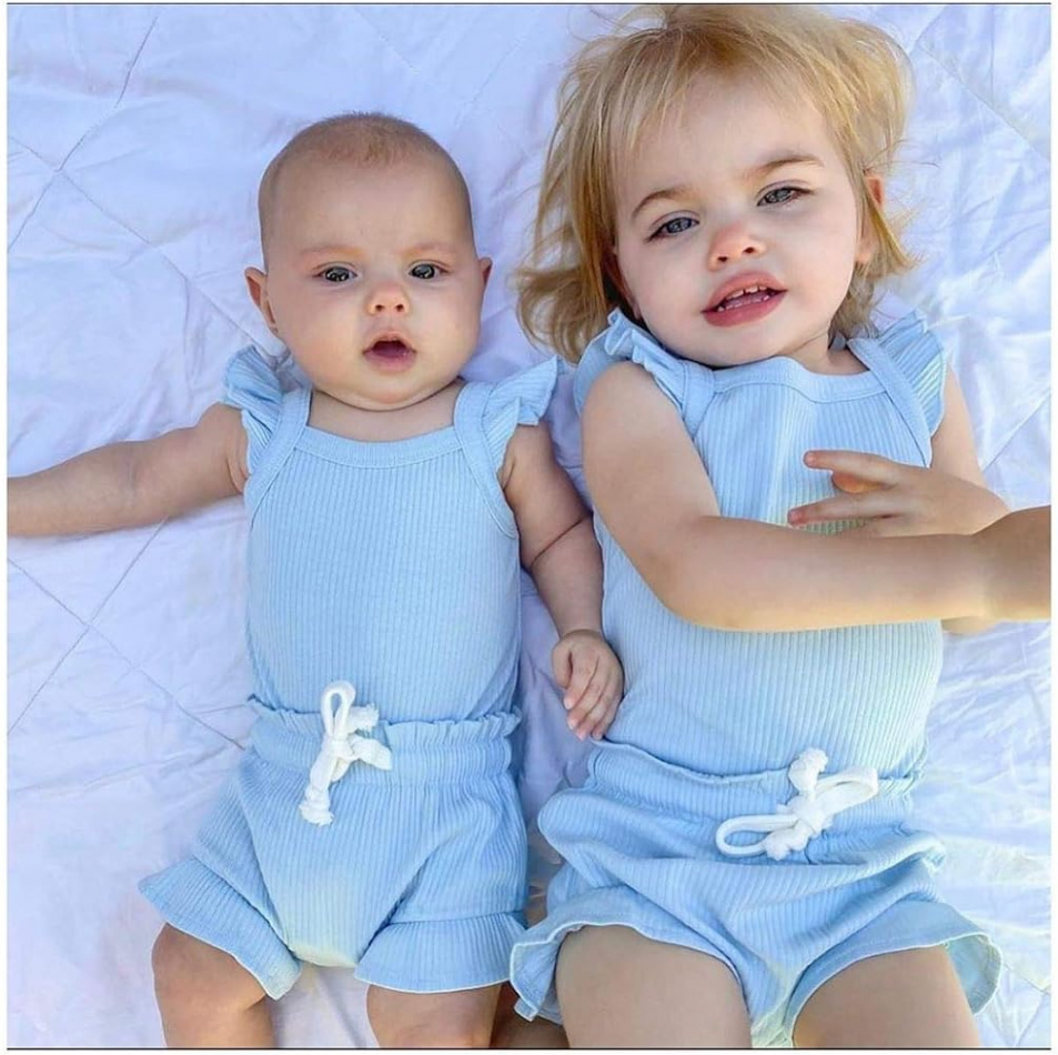 Newborn Baby Girl Outfits Ruffle Sleeveless Ribbed Shirt Tops Bloomer  Shorts Pcs Set Summer Wear Clothes