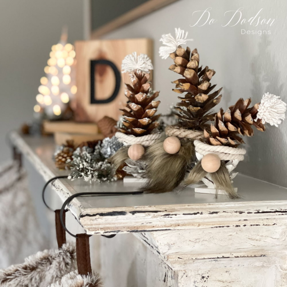 Pinecone Gnomes - DIY Christmas Craft Decor - Do Dodson Designs