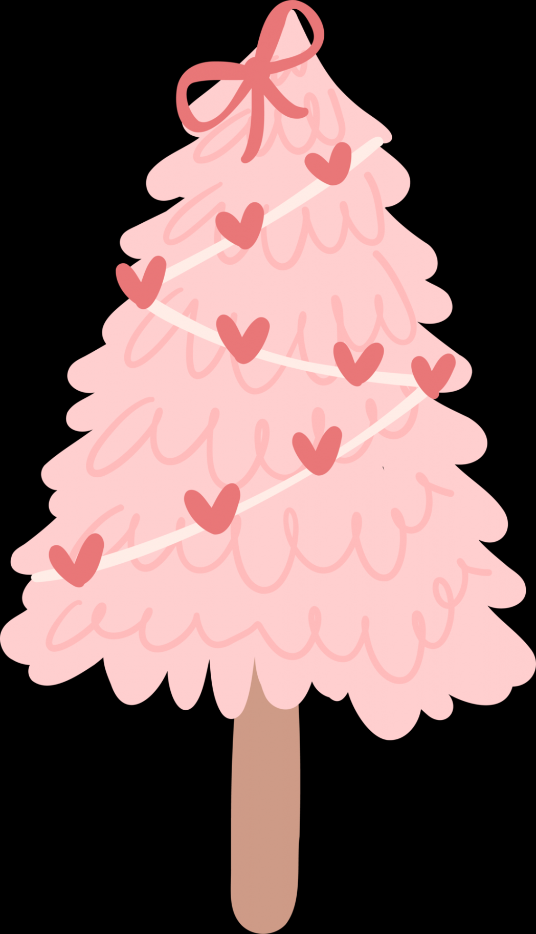 Pink Christmas tree  PNG