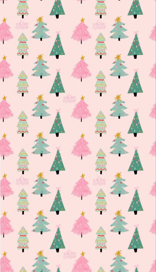 Pink Christmas Trees in   Wallpaper iphone christmas