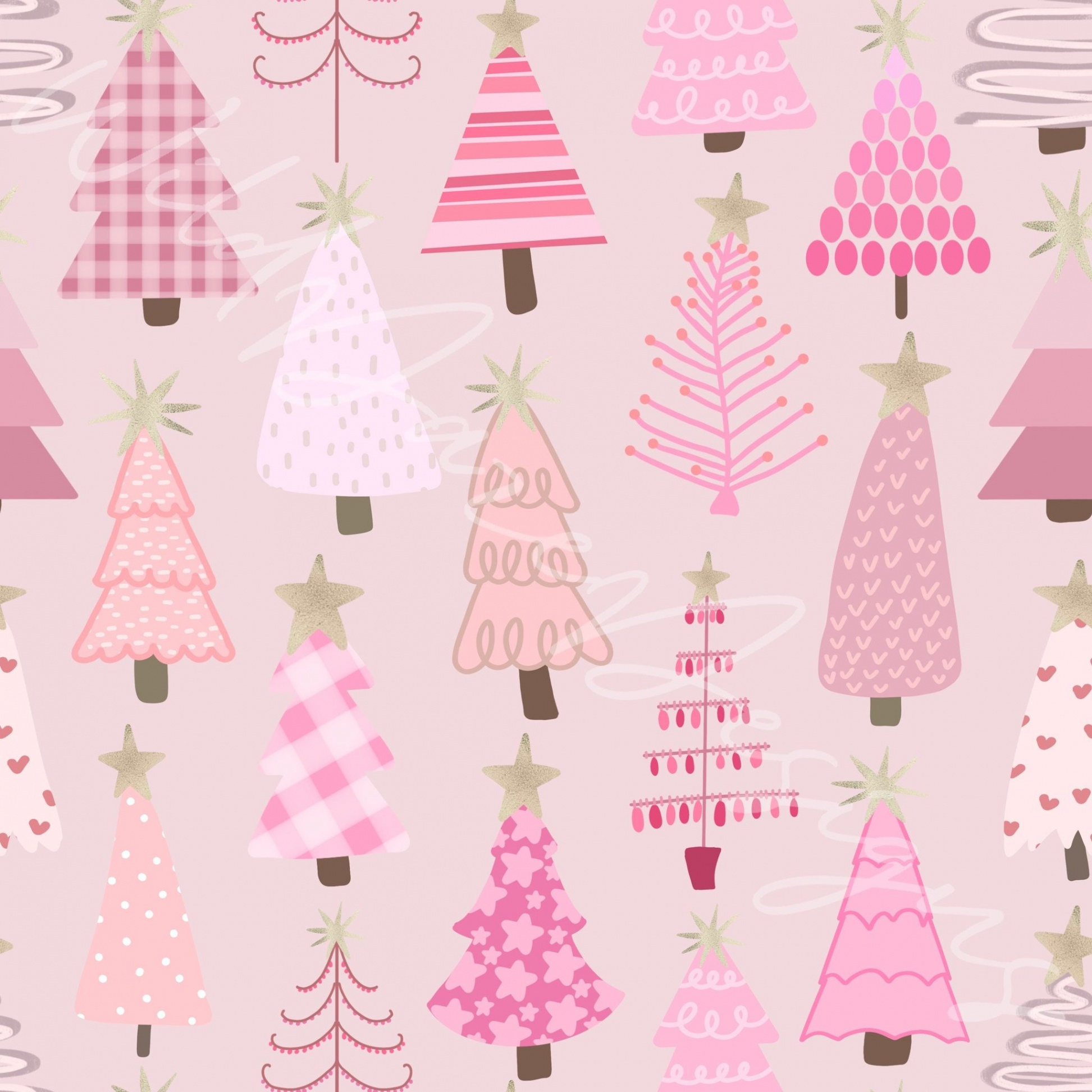 Pink Christmas Trees Seamless File  Pink christmas, Pink