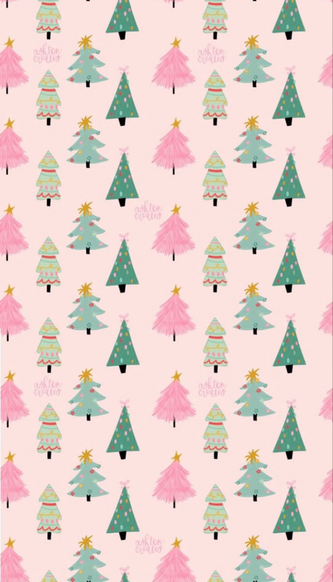 Pink Christmas Trees  Wallpaper iphone christmas, Christmas