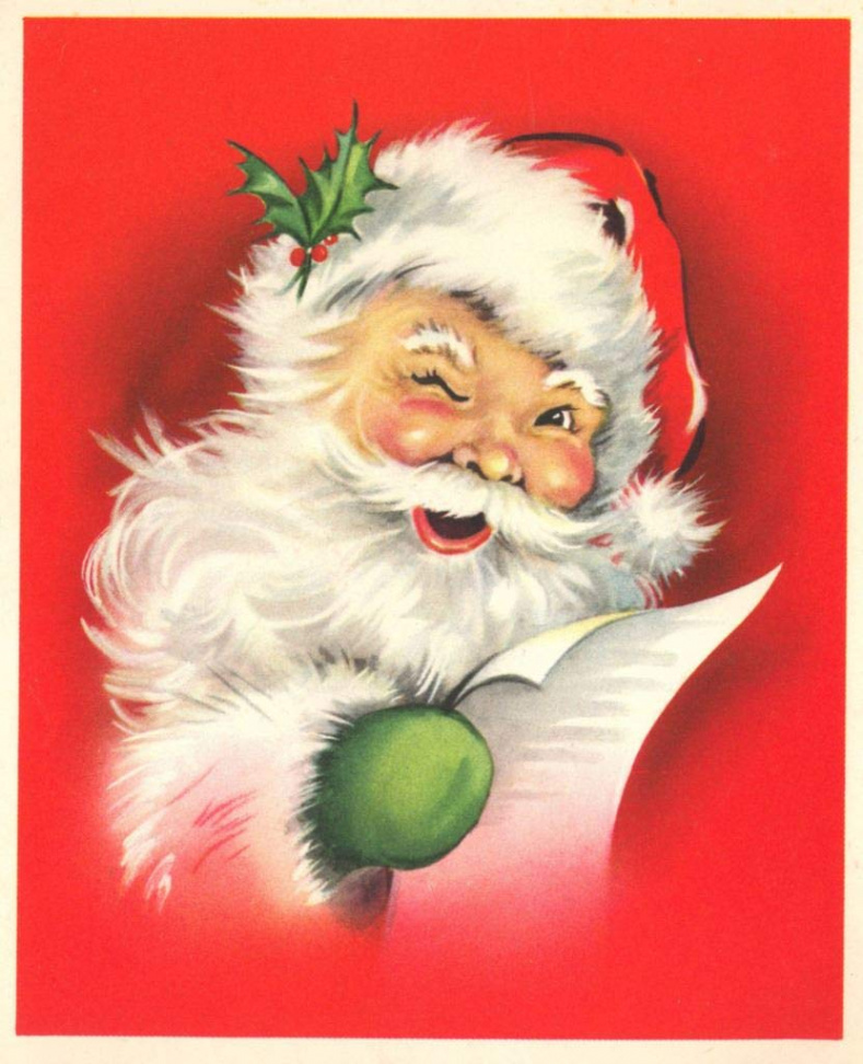 Poster Santa Claus Blinking Vintage Retro Santa s Christmas