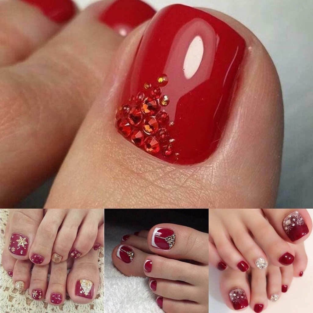 Pretty Christmas Toe Nail Designs For Holiday - Blurmark  Toe