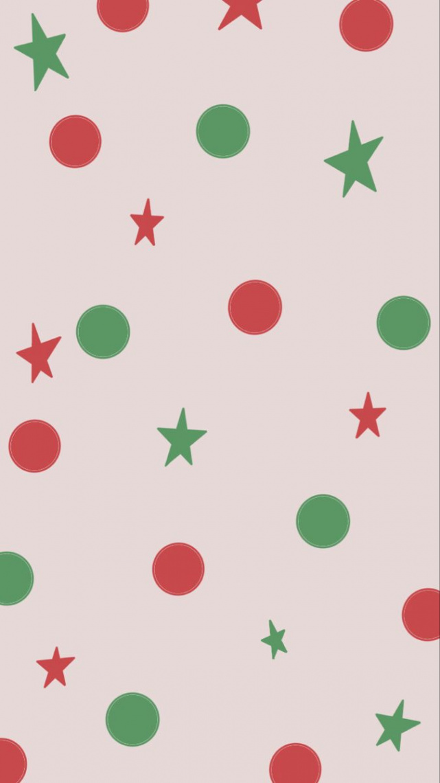 Red and green stars and dots  Christmas wallpaper, Christmas