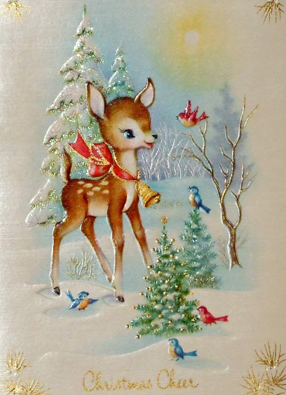 SALE Christmas card. Made from a vintage Illustration