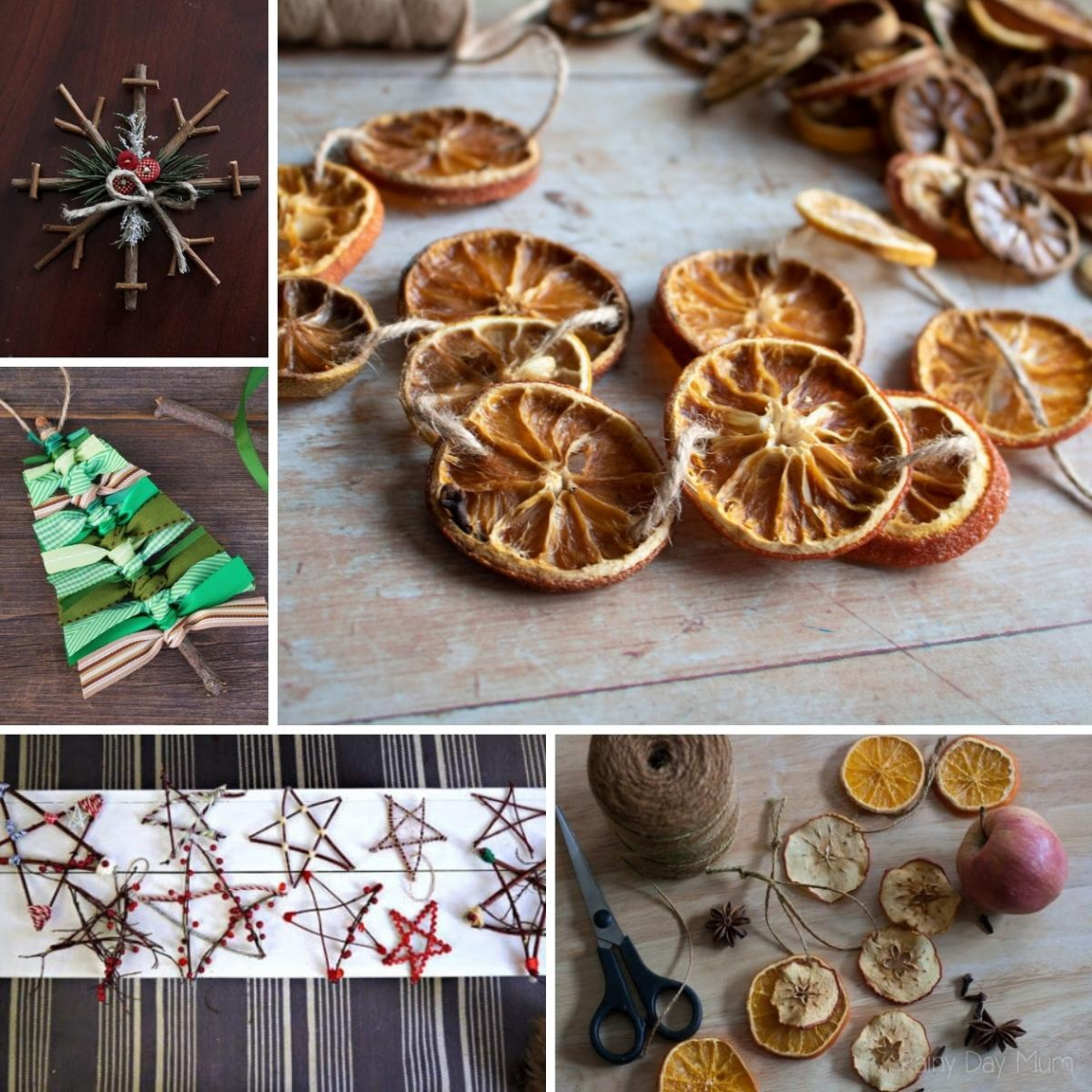 Simple Natural Ornaments for Kids to Make for Christmas