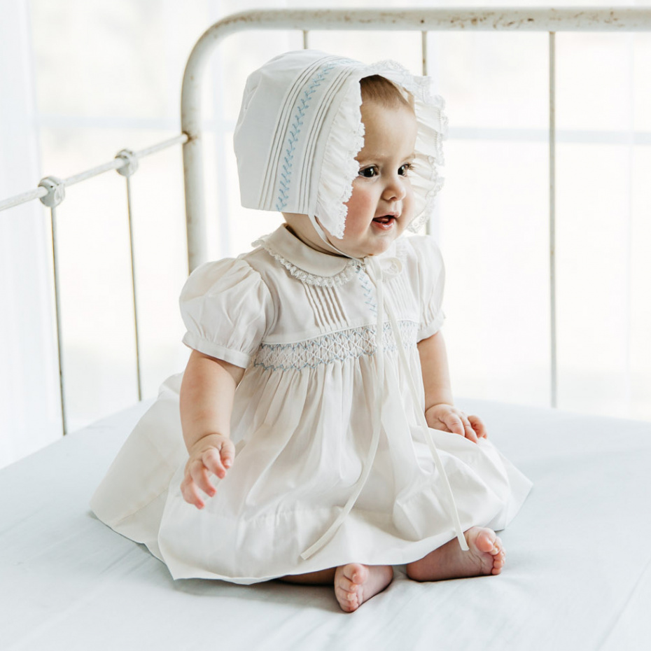 Smocked Ivory Vintage Dress For Baby Girl and Toddler I Feltman