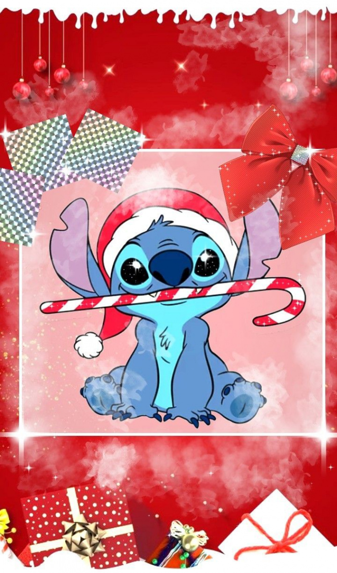 Stitch Happy new year Стич новый год + Christmas Wallpaper