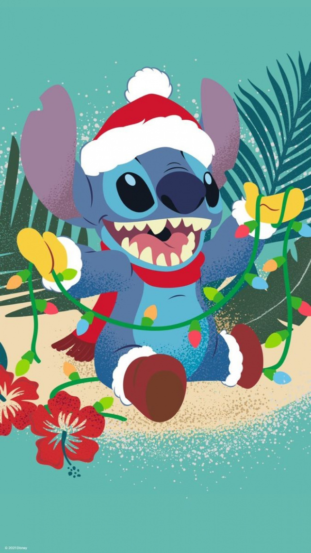 Stitch Holiday Wallpaper  Christmas wallpaper iphone cute, Disney