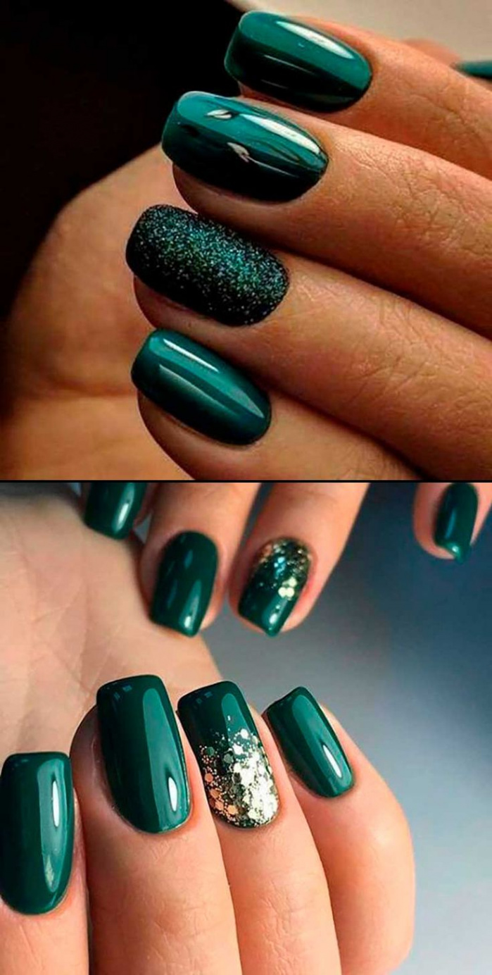 The Best  Dark Green Nails Ideas to Try in   Green nails