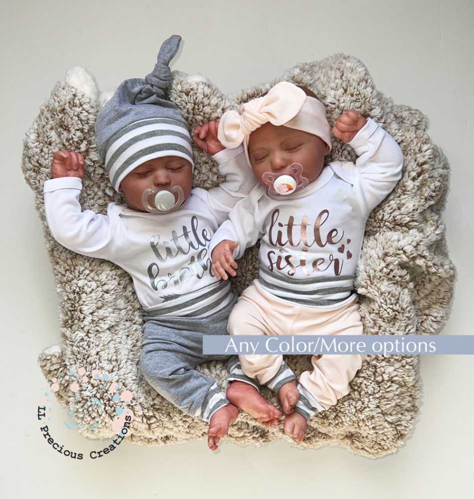 Twin Little Brother Little Sister Outfits Newborn Outfit Baby