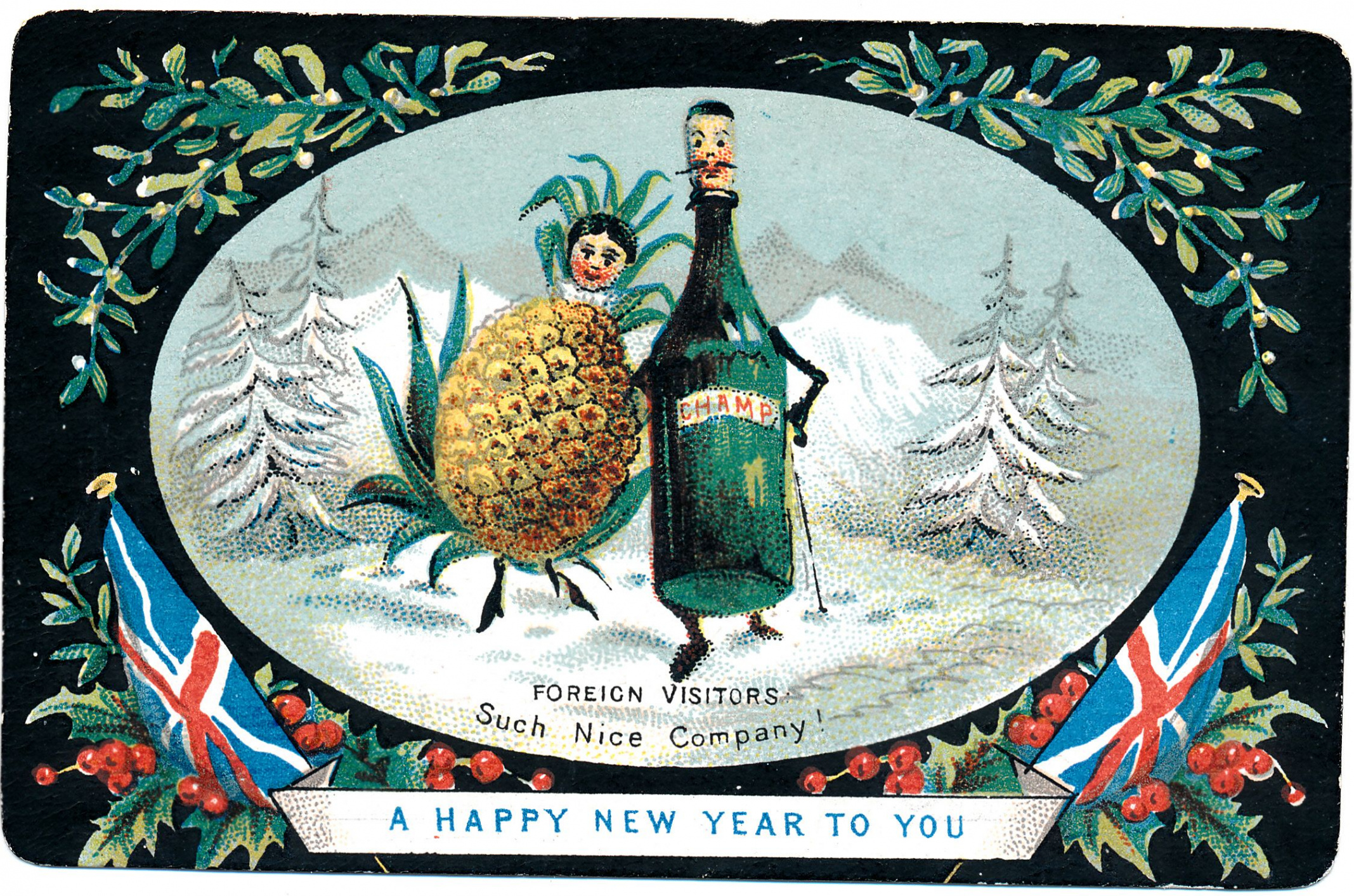 Victorian New Year Card  Christmas season greetings, Victorian