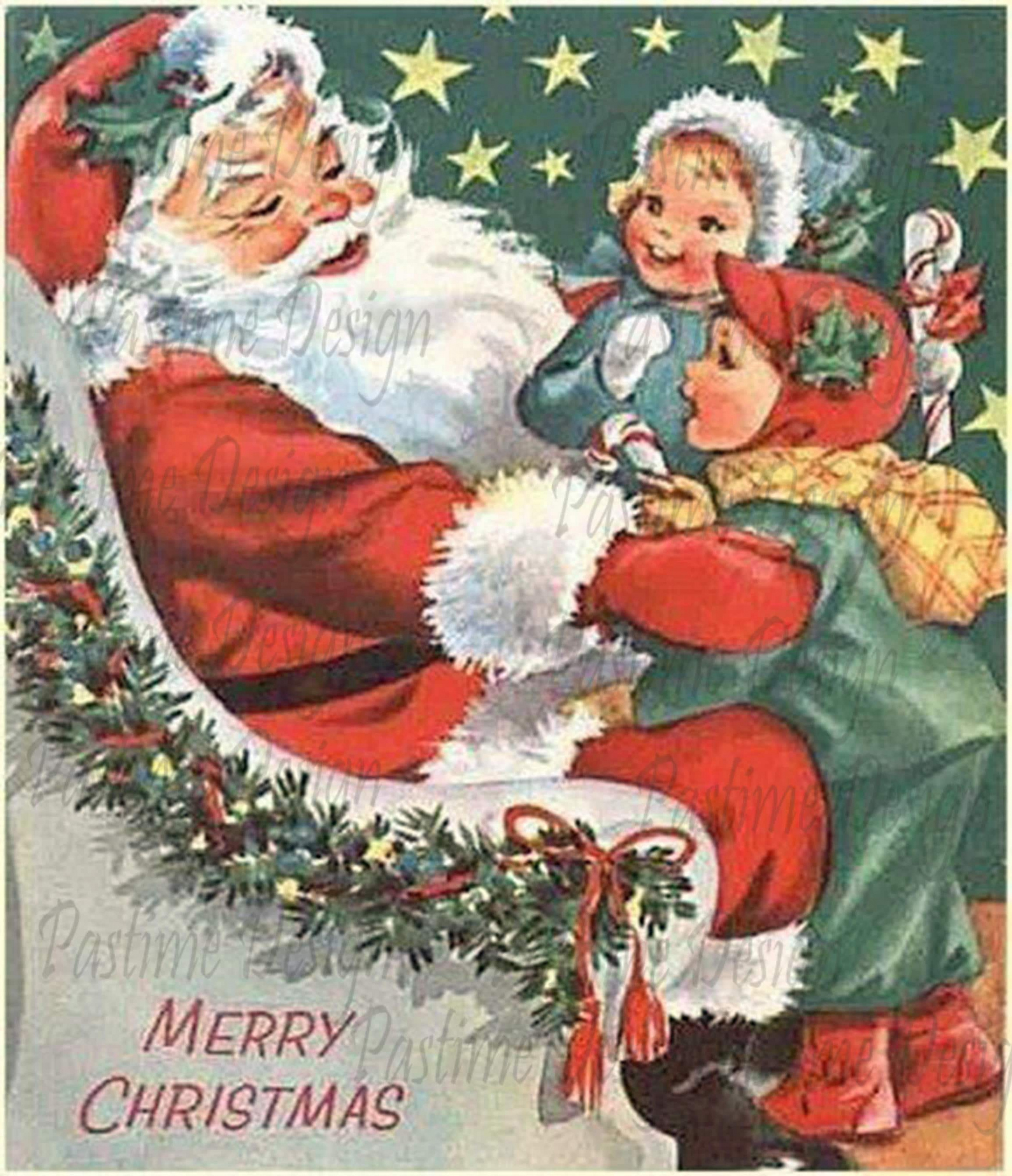Vintage Christmas Card,santa s Vintage,instant Download,santa