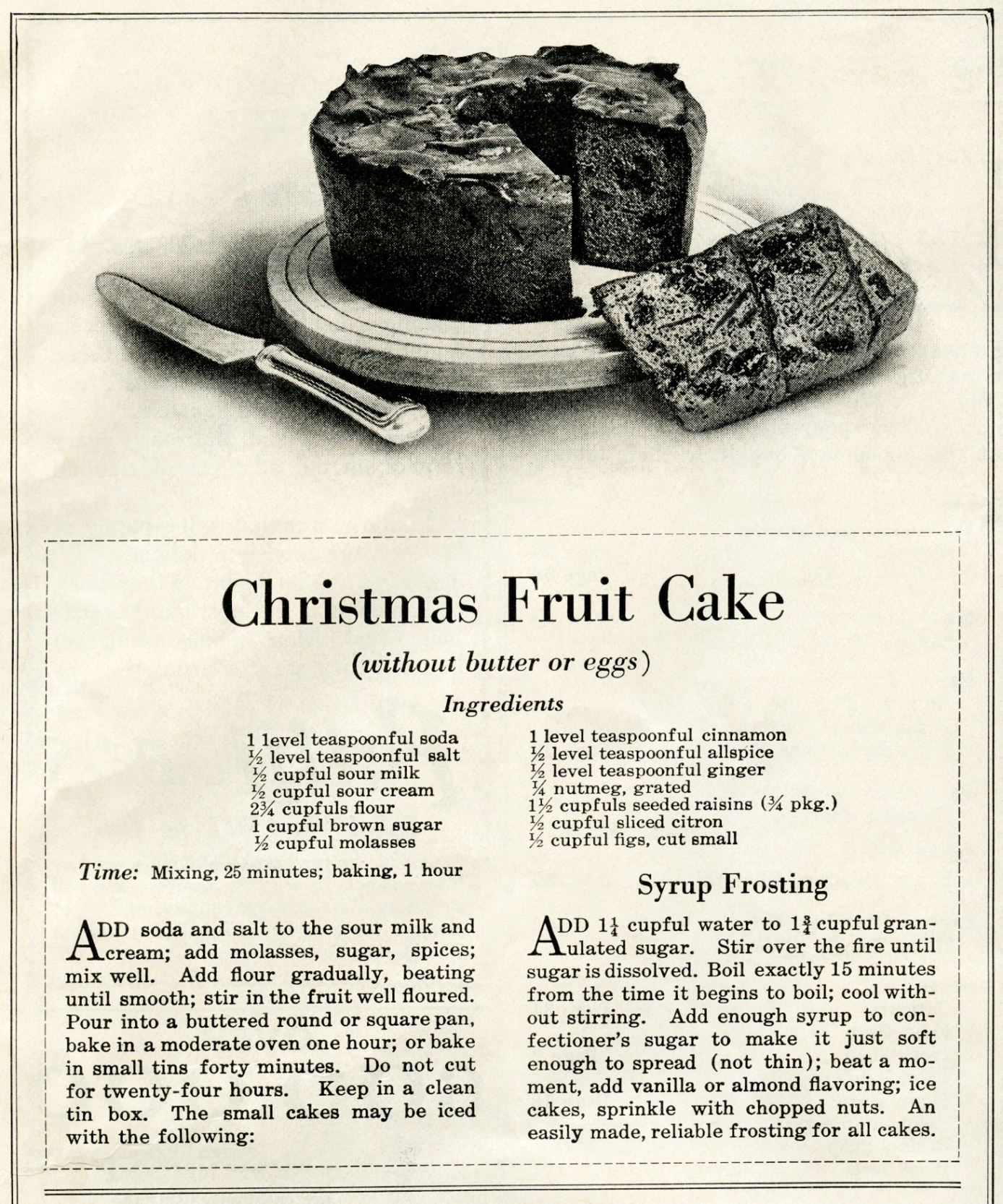 Vintage Christmas Fruit Cake Recipe - The Old Design Shop