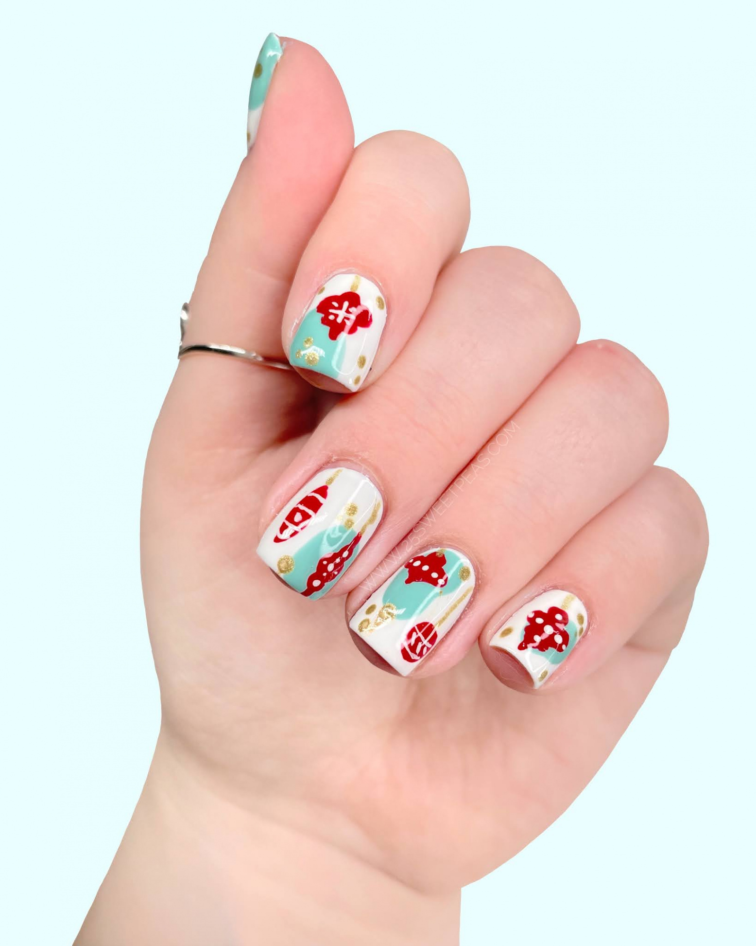 Vintage Ornament Inspired Nails —  Sweetpeas