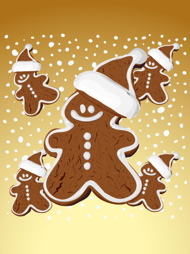 Christmas Gingerbread Background Wallpaper